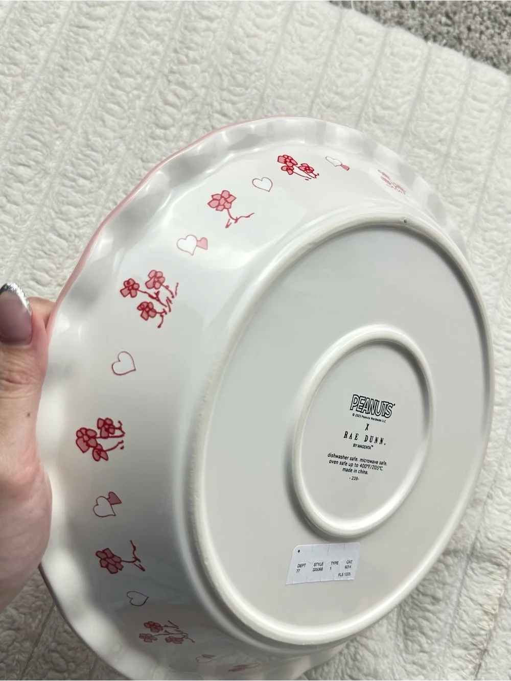 Rae Dunn Peanuts Snoopy Pie Dish Bakeware Baking Dish
